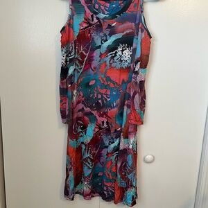 Vibrant Multicolor Sleeveless Midi Dress